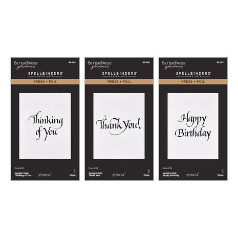 Spellbinders Upright Italic Everyday Sentiments Press and Foil Bundle (BD-1065)