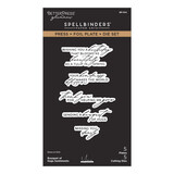 Spellbinders PRE-ORDER Yana's Tulips Bouquet of Hugs Sentiments Press Plate & Die Set (BP-354)