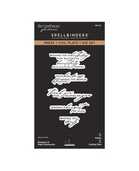 Spellbinders PRE-ORDER Yana's Tulips Bouquet of Hugs Sentiments Press Plate & Die Set (BP-354)