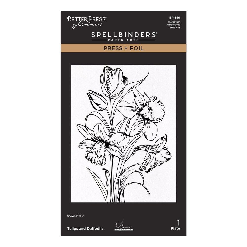 Spellbinders PRE-ORDER Yana's Tulips Tulips and Daffodils Press Plate & Die Set (BP-359)
