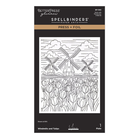 Spellbinders PRE-ORDER Yana's Tulips Windmills and Tulips Press Plate & Die Set (BP-360)