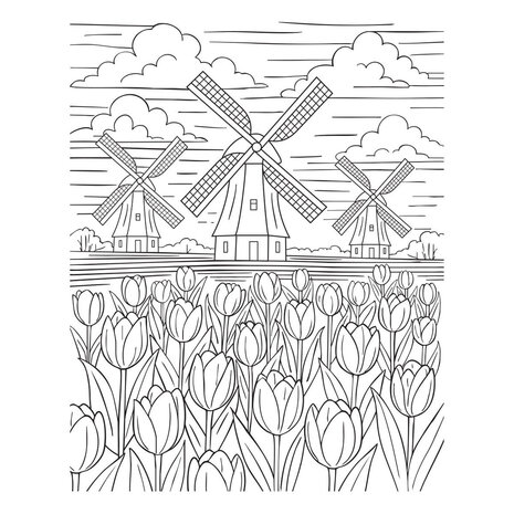 Spellbinders Yana's Tulips Windmills and Tulips BetterPress and Stencil Bundle (BD-1071)