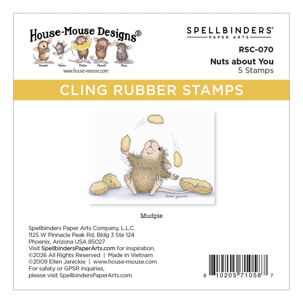 Spellbinders House-Mouse Designs Nuts about You Cling Rubber Stamp (RSC-070)