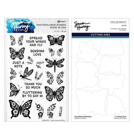 Spellbinders Blooming Butterflies Stamp and Die Bundle (BD-1073)