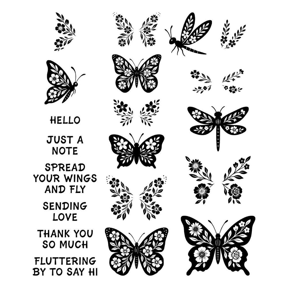 Spellbinders Blooming Butterflies Stamp and Die Bundle (BD-1073)