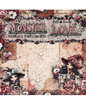 Bella Luna Crafts Monster Love Frames and Complements 12x12 Inch Collection Pack (BLC-0070/M)