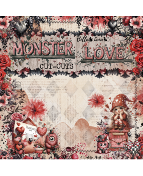 Bella Luna Crafts Monsters Love Cut Outs 8x8 Inch Collection Pack (BLC-0070/R)