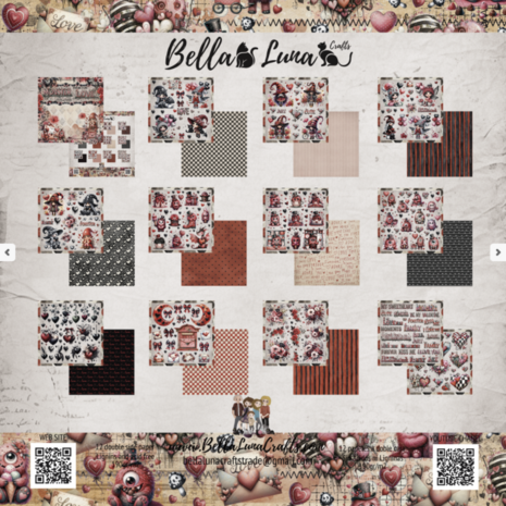 Bella Luna Crafts Monsters Love Cut Outs 8x8 Inch Collection Pack (BLC-0070/R)