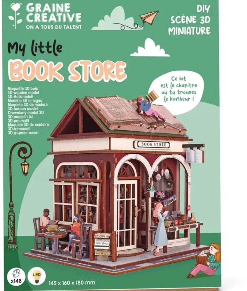 Graine Creative 3D Miniature My Little Book Store
