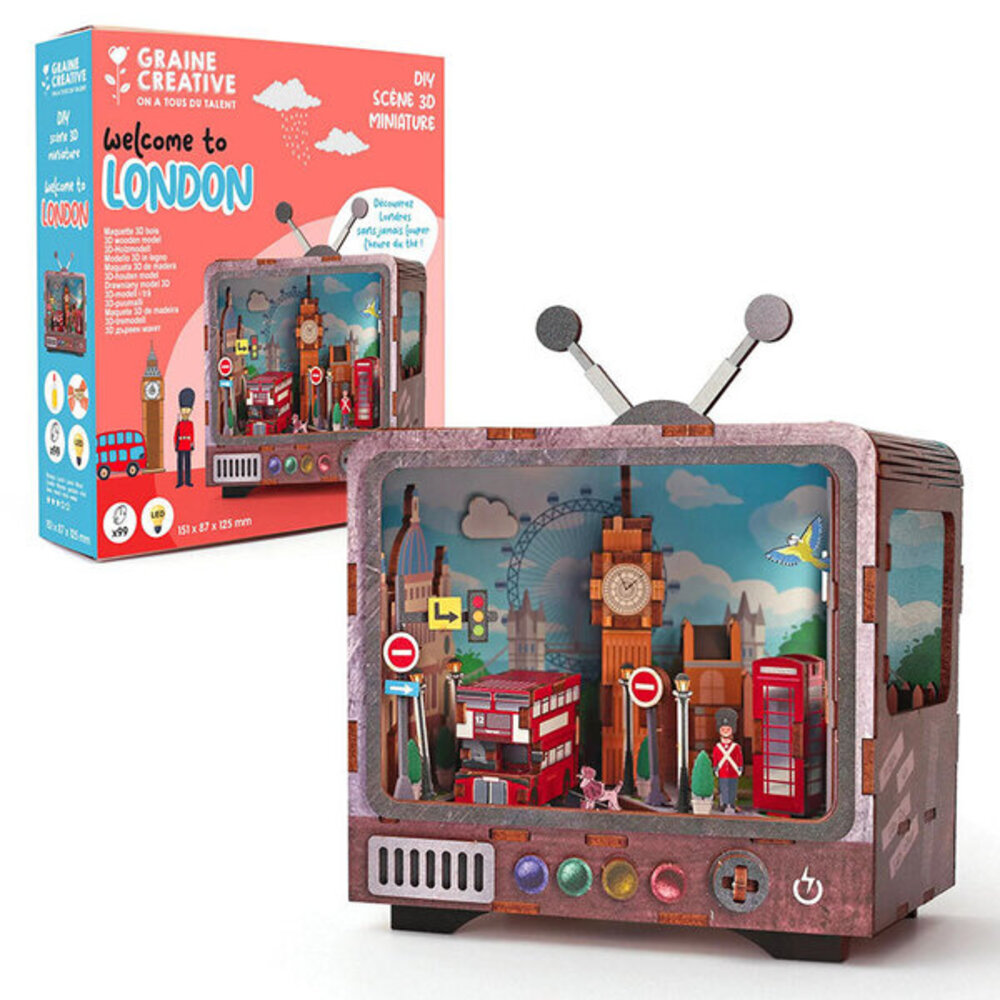 Graine Creative 3D Miniature TV Welcome to London