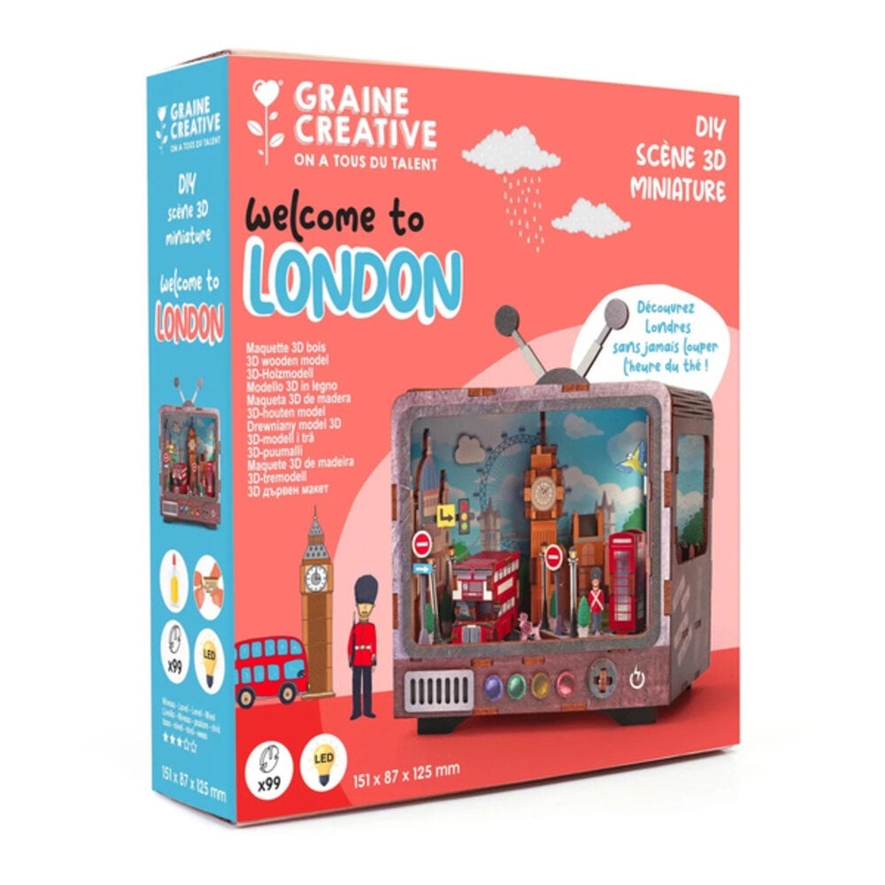 Graine Creative 3D Miniature TV Welcome to London