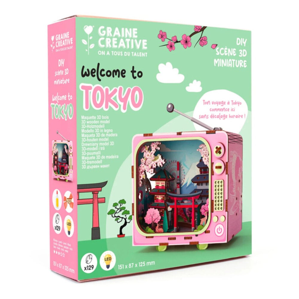 Graine Creative 3D Miniature TV Welcome to Tokyo