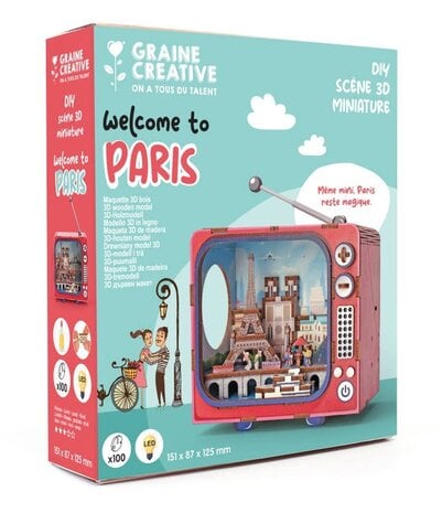 Graine Creative 3D Miniature TV Welcome to Paris