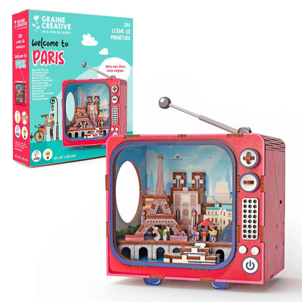 Graine Creative 3D Miniature TV Welcome to Paris