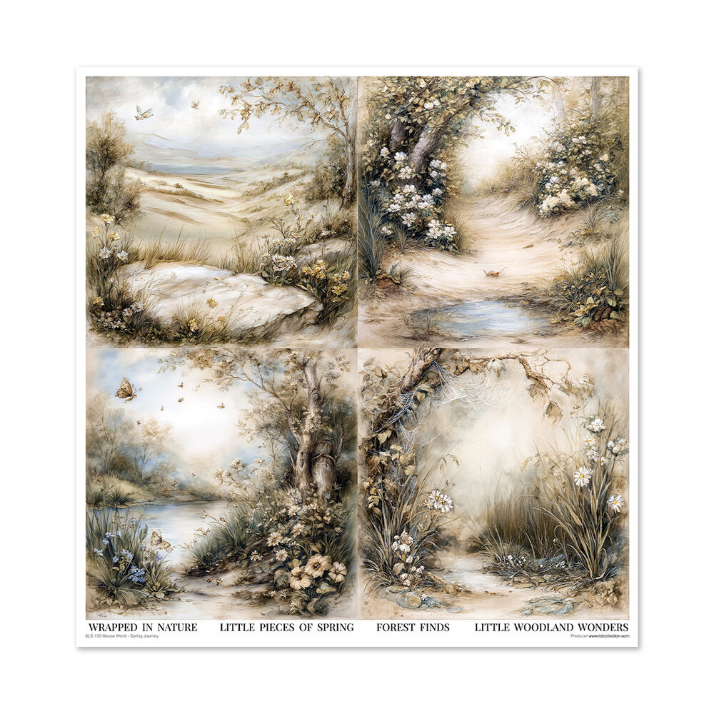 ITD Collection Mouse World Spring Journey 12x12 Inch Paper Pad (SLS 106)