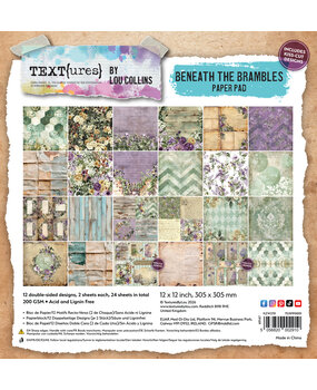 Text{ures} Beneath the Brambles 12x12 Inch Paper Pad (TEXPP0001)