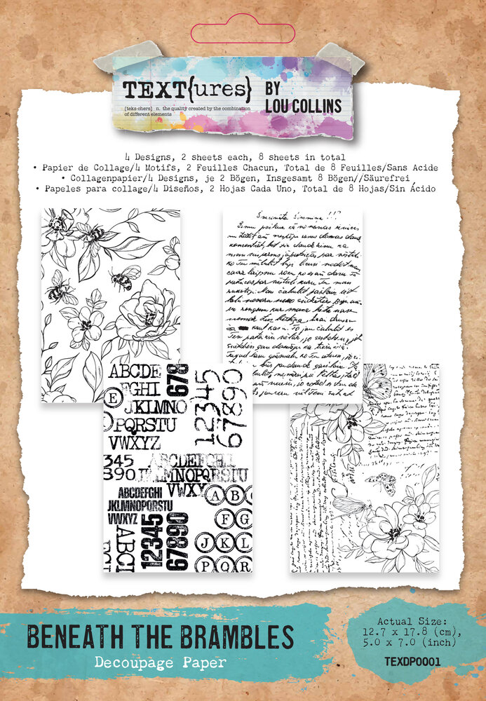Text{ures} Beneath the Brambles 5x7 Inch Decoupage Paper (TEXDP0001)