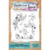 Text{ures} Beneath the Brambles 6x8 Inch Clear Stamp Set Floral Borders and Corners (TEXCS0001)