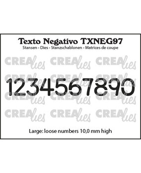 Crealies Texto Negativo Dies Cijfers Groot (TXNEG97)