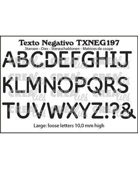 Crealies Texto Negativo Dies Alfabet Groot (TXNEG197)