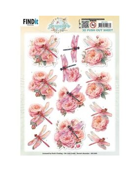 Berrie's Beauties Dragonflies 3D Push Out Pink (SB11095)