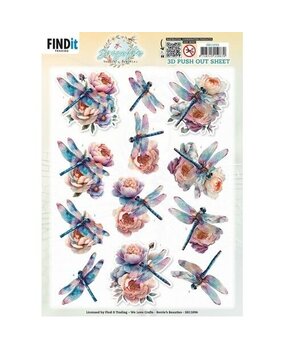Berrie's Beauties Dragonflies 3D Push Out Azure (SB11096)