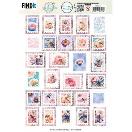 Berrie's Beauties Dragonflies Push Out Postage Stamps (SB11119)