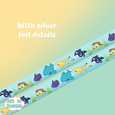 Art of Xodosch Sea Animals Silver Foil Washi Tape 15mm