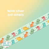 Art of Xodosch Dinosaurs Silver Foil Washi Tape 15mm