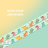 Art of Xodosch Dinosaurs Silver Foil Washi Tape 15mm