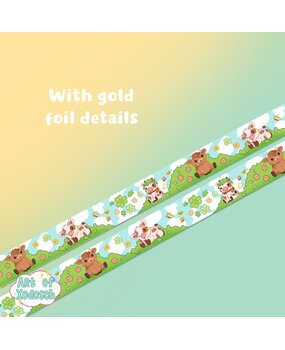 Art of Xodosch Cows Gold Foil Washi Tape 15mm