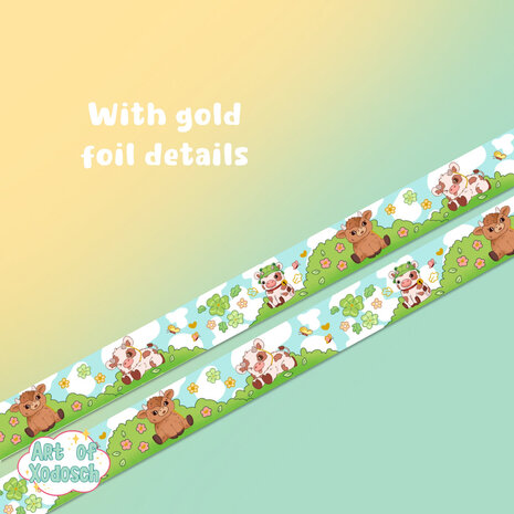 Art of Xodosch Cows Gold Foil Washi Tape 15mm