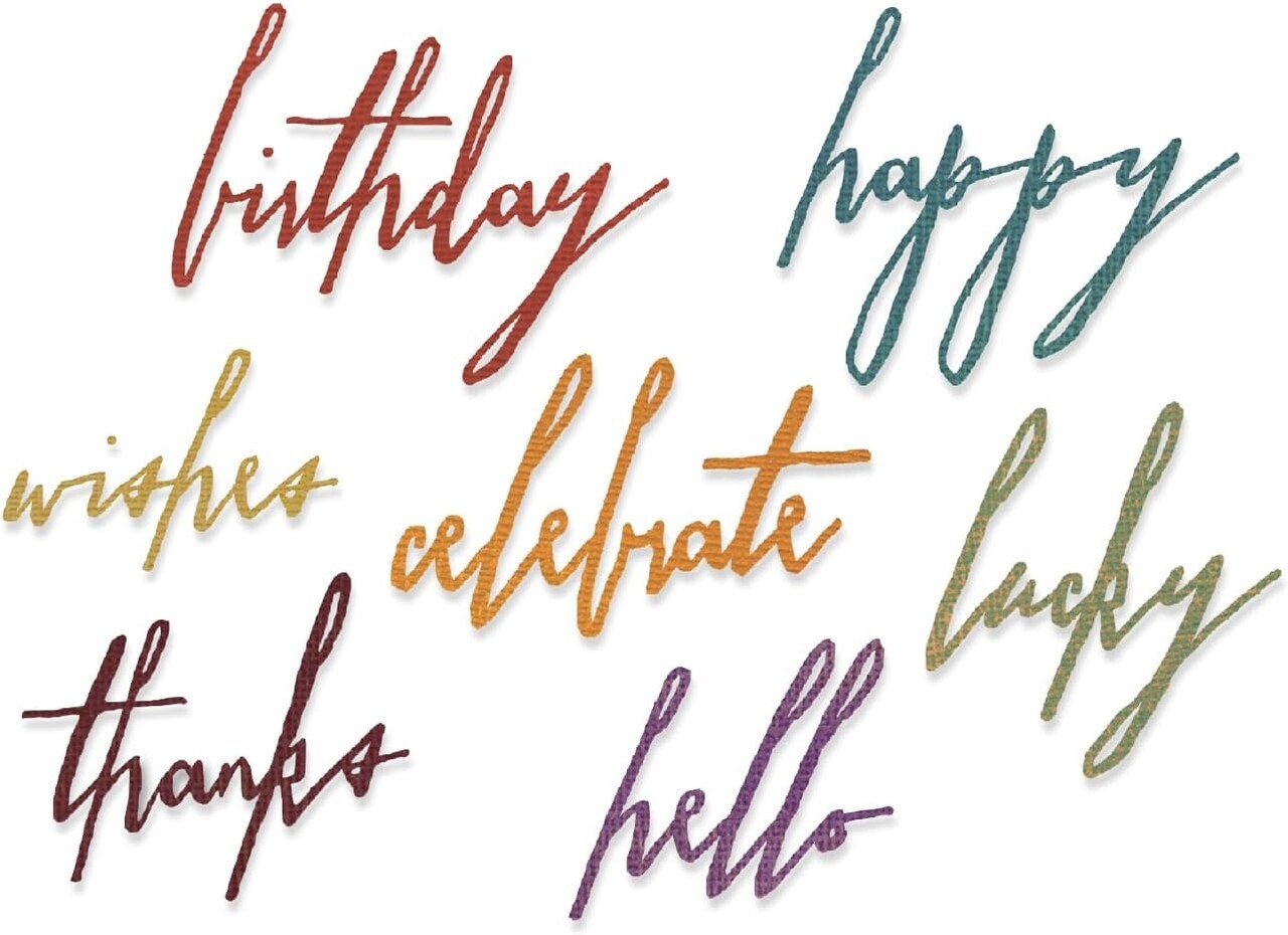 Sizzix Thinlits Die Set Handwritten Celebrate (660215)