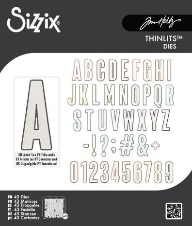 Sizzix Thinlits Die Set Alphanumeric Bulletin (666281)