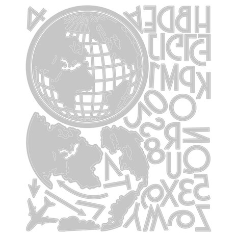 Sizzix Thinlits Die Set Vault World Travel (666606)