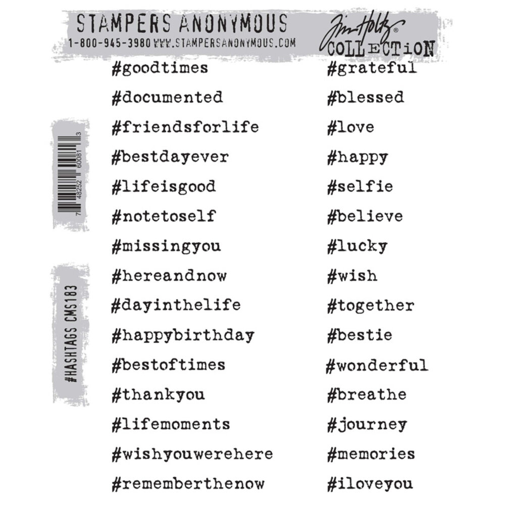Stampers Anonymous Cling Stamps #Hashtags (CMS183)