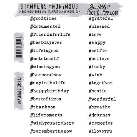 Stampers Anonymous Cling Stamps #Hashtags (CMS183)