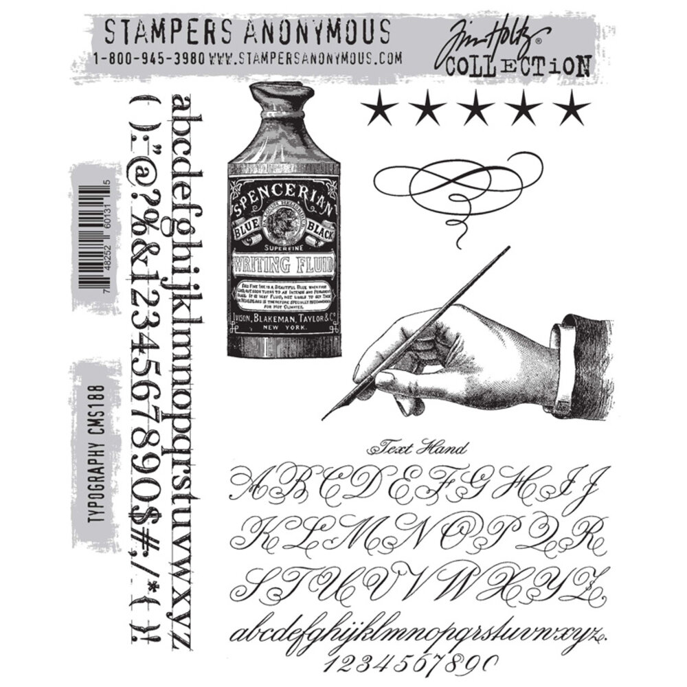 Stampers Anonymous Cling Stamps Typography (CMS188)