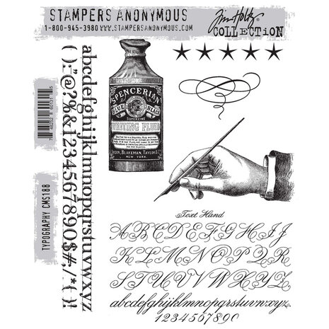 Stampers Anonymous Cling Stamps Typography (CMS188)