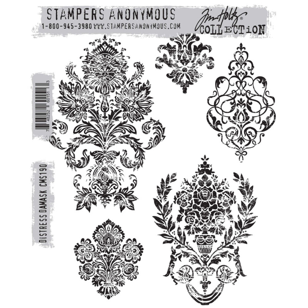 Stampers Anonymous Cling Stamps Distress Damask (CMS190)