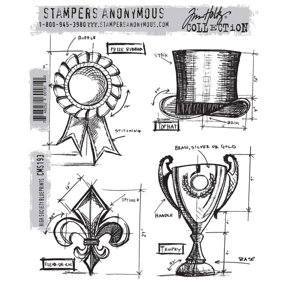 Stampers Anonymous Cling Stamps High Society Blueprints (CMS193)