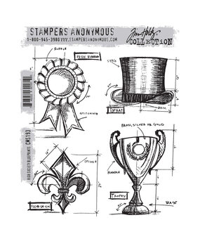 Stampers Anonymous Cling Stamps High Society Blueprints (CMS193)