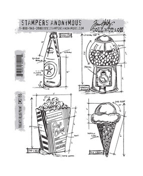 Stampers Anonymous Cling Stamps Treats Blueprint (CMS195)