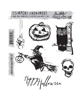 Stampers Anonymous Cling Stamps Carved Halloween (CMS197)