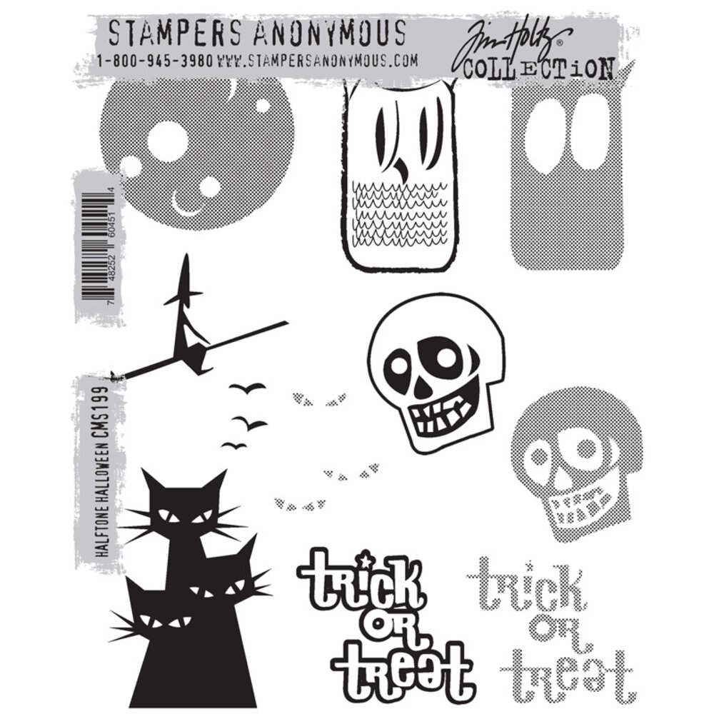 Stampers Anonymous Cling Stamps Halftone Halloween (CMS199)