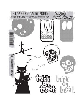 Stampers Anonymous Cling Stamps Halftone Halloween (CMS199)
