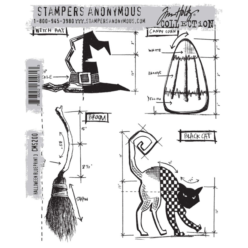 Stampers Anonymous Cling Stamps Halloween Blueprint 3 (CMS200)