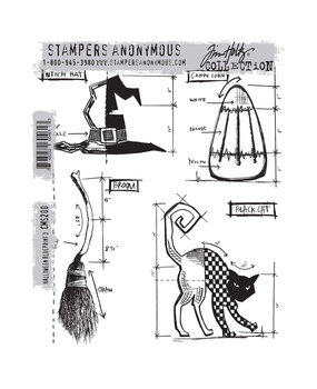 Stampers Anonymous Cling Stamps Halloween Blueprint 3 (CMS200)