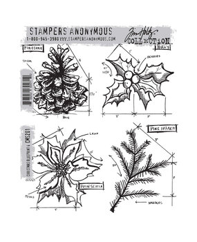 Stampers Anonymous Cling Stamps Christmas Blueprint 4 (CMS201)