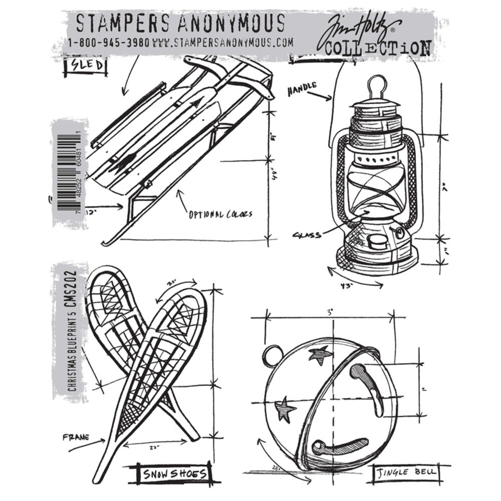 Stampers Anonymous Cling Stamps Christmas Blueprint 5 (CMS202)
